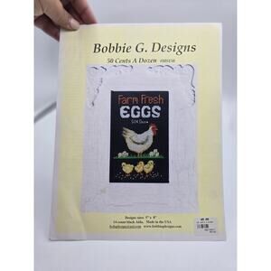 Bobbie G Designs 50 Cent A Dozen Counted Cross Stitch Pattern Chicken Farm